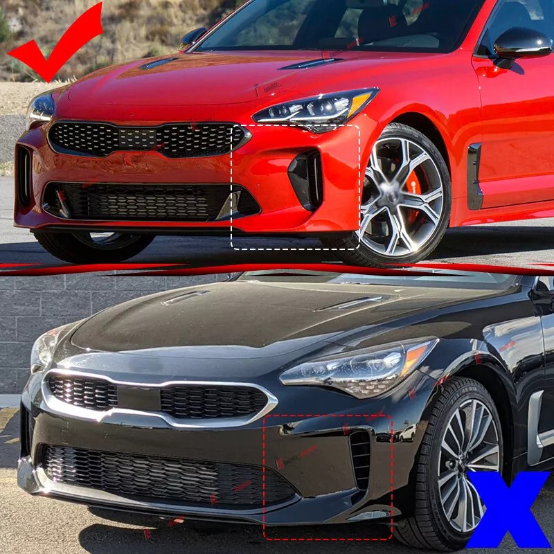 LUC For 2017-2023 KIA Stinger Gloss Blk Front Bumper Vent