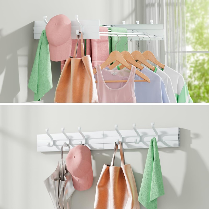 Wall Mounted Drying Rack 31.5", Foldable Clothes Drying Rack with