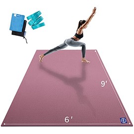 Premium Large Yoga Mat 9'x6'x9mm, Extra Wide and Thick Exercise Mats for Home Gym Workout, Move Freedom, Non-Slip, Soft for Women and Men Fitness, Eco-Friendly, Barefoot Only,108" x 72" (Purple)