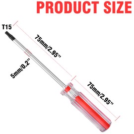 T15 Torx Screwdriver - Magnetic Tip Torx Security Screwdriver, Torx Screwdriver for Computer Repairing, Home Appliances (T15 x 75mm)