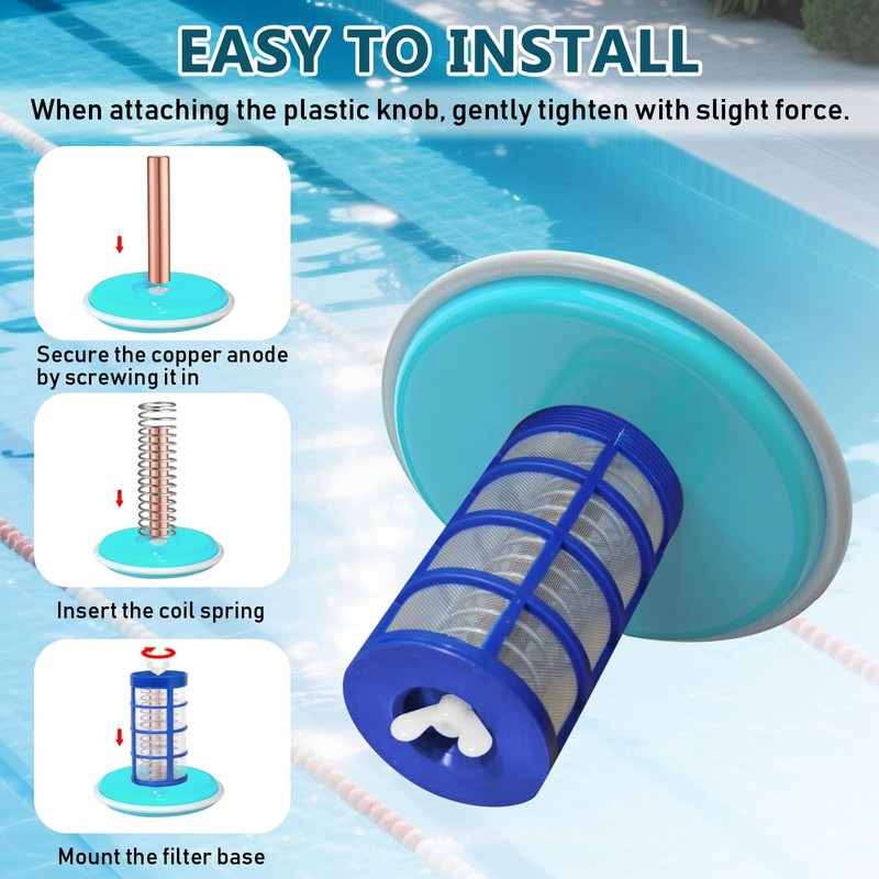 Pool Ionizer Copper Replacement Kit, 7Pcs Copper Anode Replacement Kit