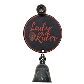 Kustom Cycle Parts Universal Lady Rider Round Bell Hanger/Mount With Bell - Bolt and Ring Included. (Gloss Black Bell)