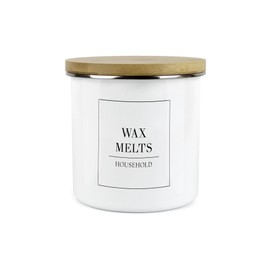Minimalist Range Wax Melts Storage Canister - White Metal Enamel Kitchen and Bathroom Storage Container