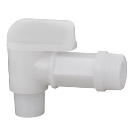 PowGrow Plastic Faucet Spigot Drum Faucet, White Flow 3/4 Faucet for Plastic Drums Jugs, Durable Polyethylene Material Barrel Faucet Replacement Spigot, 1 Inch Thread Size,1-Pack