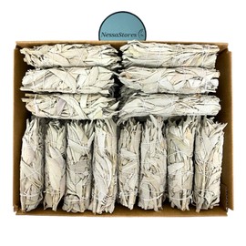 Premium 4"-5" Hand-Harvested White Sage Bundles for Smudging, Purification & Meditation - Fresh Earthy Scent for Stress Relief & Cleansing House | White Sage Incense Sticks JC-007 (50 | Bulk)