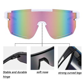 XSYKJGS Fast Glasses Light Pink Cycling Glasses Sunglasses Men Women UV400 Protection Polarized Sunglasses for Riding, Skiing and Fishing in Parachuting