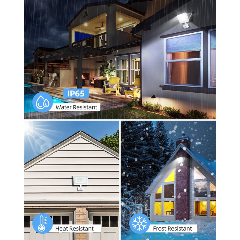 Aigostar 30W Security Lights Outdoor Motion Sensor, 2510 Lumen PIR
