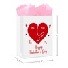 JUESMOS Happy Valentines Day Gift Bag with Handle 13" Large