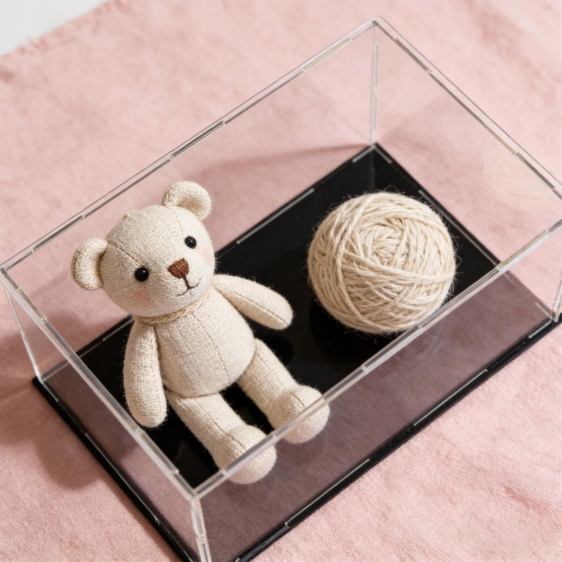 sourcing map Acrylic Clear Display Case Box Dustproof Protection Showcase