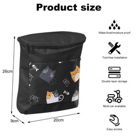 Mecmbj Children's Handlebar Bag, Removable Bicycle Bag, Handlebar, Toddler Scooter Handlebar Bag with Velcro and Press Studs, Waterproof Bicycle Bag for Boys and Girls (Black)