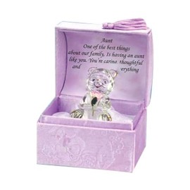 OnlineStreet Treasure Chests Enclosing Crystal Figurines, Engraved with Poem | Memorial Congratulations Gift for Special Occasions Including Birthday, Christmas, etc (Aunt)
