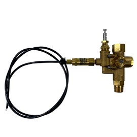 1/2" NPT Top Inlet Unloader Pilot Check Valve All in One, plus Throttle Control Cable for 6.5HP Gas air Compressors and Below (140-175 PSI, 48" Throttle Control Cable & Unloader Valve)