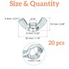 20 Pcs 5/16"-18 Wingnuts, Carbon Steel Wing Nuts Zinc Plated