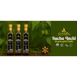 SelvaBio Organic Extra Virgin Sacha Inchi Oil, Cold Pressed, Single Origin from Colombia, High Strength in Omega 3, Certified Organic Vegan and Gluten Free Superfood Oil, (250ml)