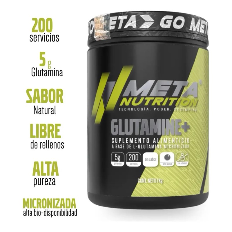 Suplemento Polvo Meta Nutrition Glutamina