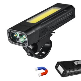 Bike Tail Light Multifunctional 2 LEDs Bike Rear Light 3 Modes with Red White Colors COB Side Light Magnetic TYPE C Fast Charging for Outdoor Cycling
