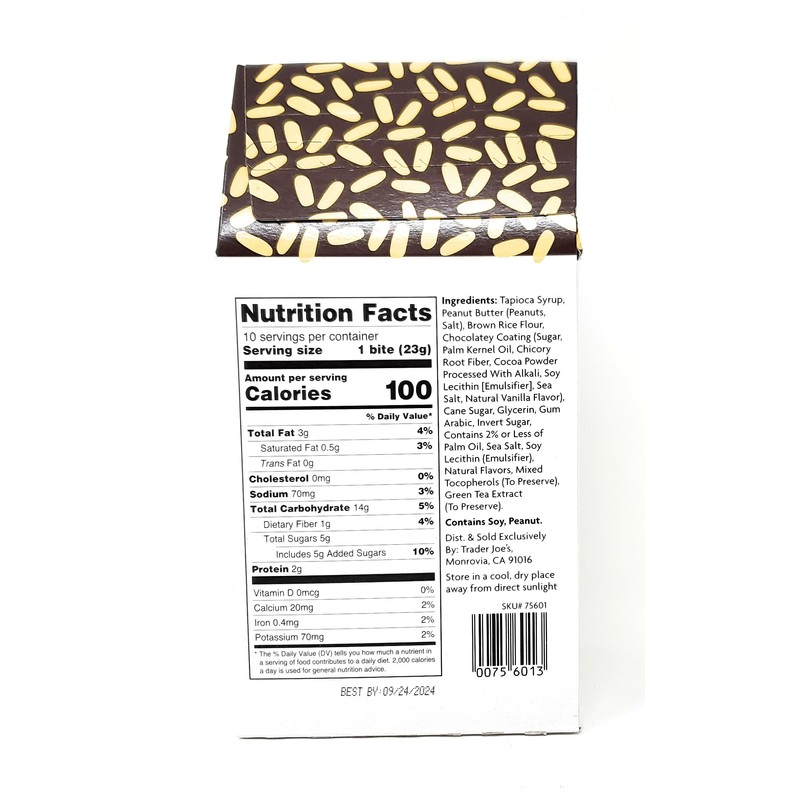 Chocolatey Coated Peanut Butter Crispy Rice Bites by Trader Joes