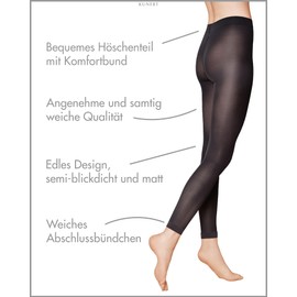 KUNERT Women's Velvet Leggings 40 Soft Cuffs 40 Denier, Black 0500