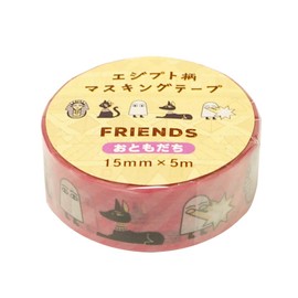 TOHKIN EGY-MT2 Egyptian Pattern Masking Tape, Companion, Pink, 1 Roll, Width 0.6 inches (15 mm) x 16.4 ft (5 m)