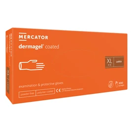 MERCATOR MEDICAL Dermagel Coated Disposable Protective Gloves, Non-Sterile, Powder-Free, Pack of 100, Size XL, 21859
