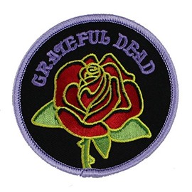 C&D Visionary Application Grateful Dead Rose with Logo Patch , Purple