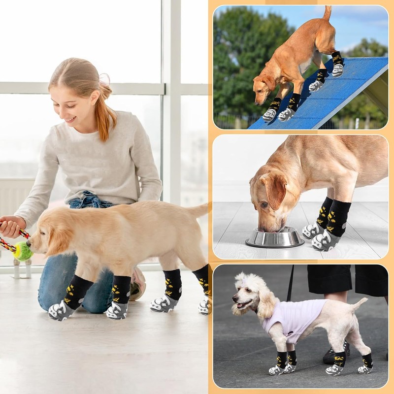 6 PCS Calcetines antideslizantes para perros,Protector de patas para perros