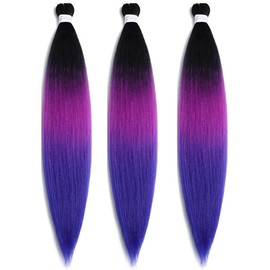 BALINGHAIR Braiding Hair Pre-Stretched Kanekalon High Temperature Synthetic Fiber Braid Hair 28 Inches (C10, 28 Inch (Pack of 3))