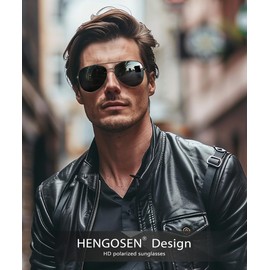 HENGOSEN Aviator Sunglasses Men's Sunglasses Pilot Sunglasses: Sunglasses Men Vintage Metal Frame Sun Glass, 02-Gunmetal/Grey