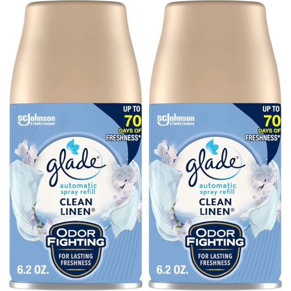 Glade Automatic Spray Refill Clean Linen 6.2oz 2 Count Air