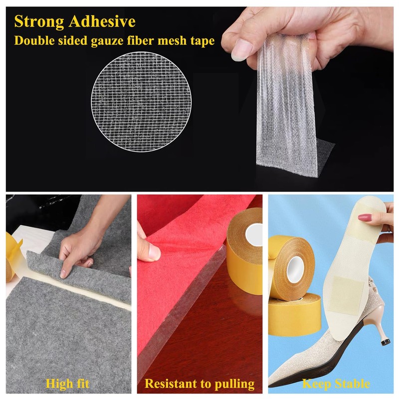 KAIYUER Thin Double Sided Rug Tape Heavy Duty,2" x 66