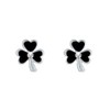 LES POULETTES BIJOUX - Sterling Silver Enamelled Clover Earrings, enamel