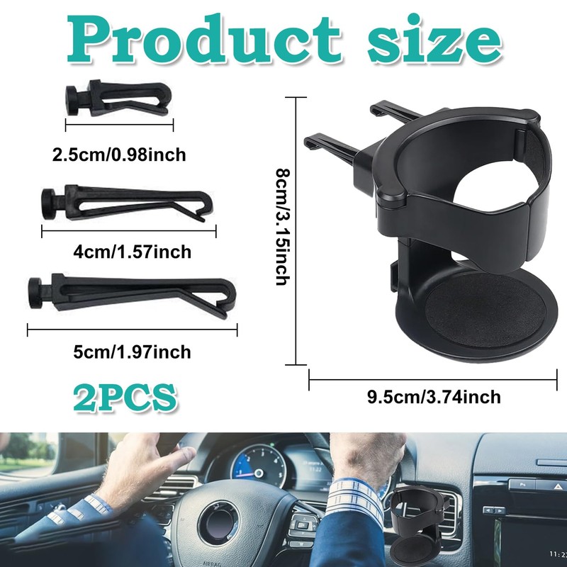 Car Cup Holder, 2-Pack Air Vent Drink Holders for Cars