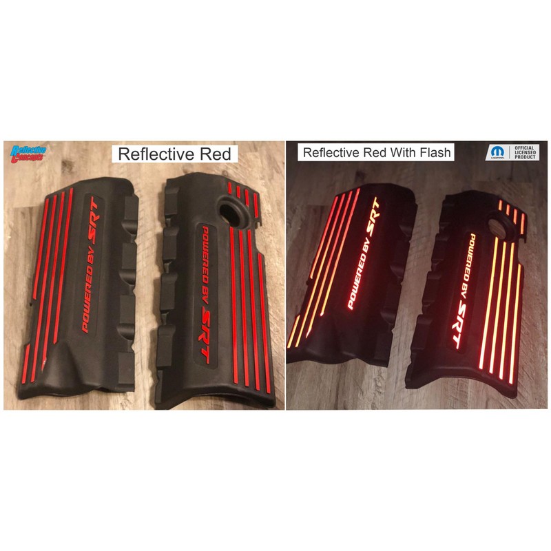 Powered by SRT Engine Cover Overlay Decals for Challenger and
