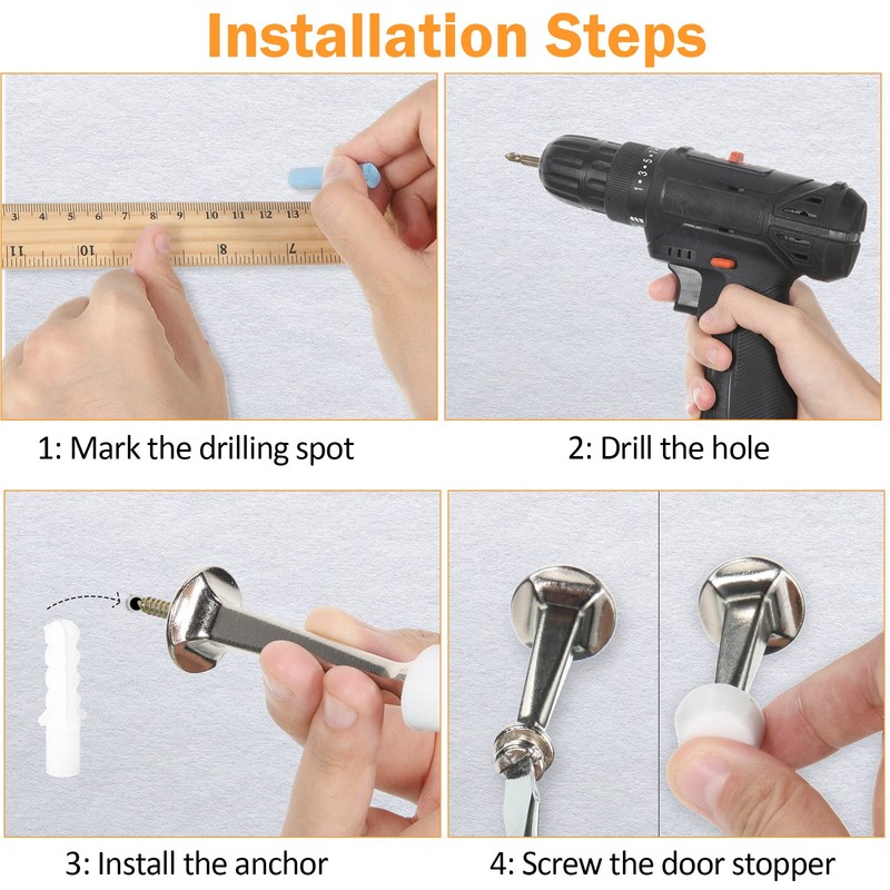 Chumia 24 Pack Door Stop Heavy Duty Solid Rigid Door