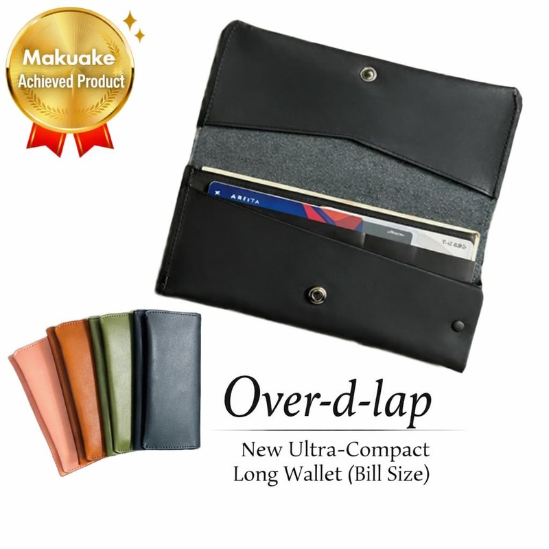 Cowhide Leather, Bill Size, Extra Small Long Wallet, Over'd-lap Mini