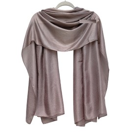 GFM® Silky evening Scarf Shawl Wrap for Wedding Bridesmaids - Champagne Brown - (88)(SLK2-CHMPKEK)
