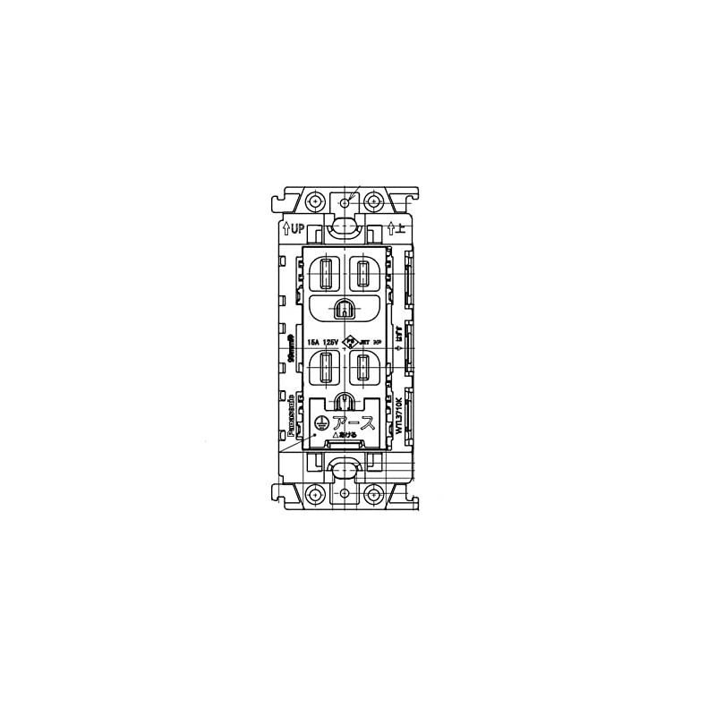 Panasonic WTL115249F Ground Double Outlet with Embedded Door Ground Terminal
