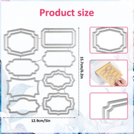 12 PCS Backgrounds Frame Metal Die Cuts for Card Making Decor Paper Craft Metal Cutting Dies DIY Album Craft Dies Frame Die, Stencils Embossing Tools for Paper Crafting & Card Making
