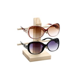 CIYODO 2pairs Eco-friendly Pine Sunglasses Display Eyeglass Organizer Stand Sturdy Easy to Assemble Rack