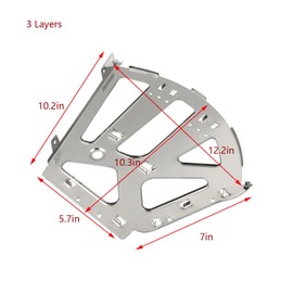 Geesatis Shoes Drawer Cabinet Hinges Flip Frame,Furniture Hinge Turning Rack Fittings,Overlay Matte Black Cabinet Hinges,3 Layers,1 Pair