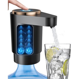 Cozycharm Water Jug Pump for 5 Gallon Bottle – Portable Electric USB-C Charging Dispenser, Dual Powerful Motors, Fast Flow, Fits 2-5 Gallon Jugs – Ideal for Home, Office, Camping, RV, Black