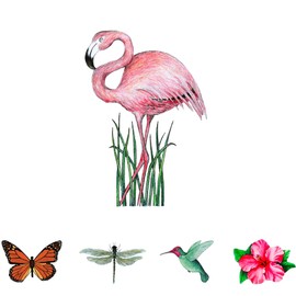 Screen Door Saver - Screen Magnets - Keep People and Pets from Running Into Screen Doors & Patch Holes with Screen Door Magnets - Made in USA - Flamingo - 4.25 x 6.25 inches - 2 Pack (1 Pair)
