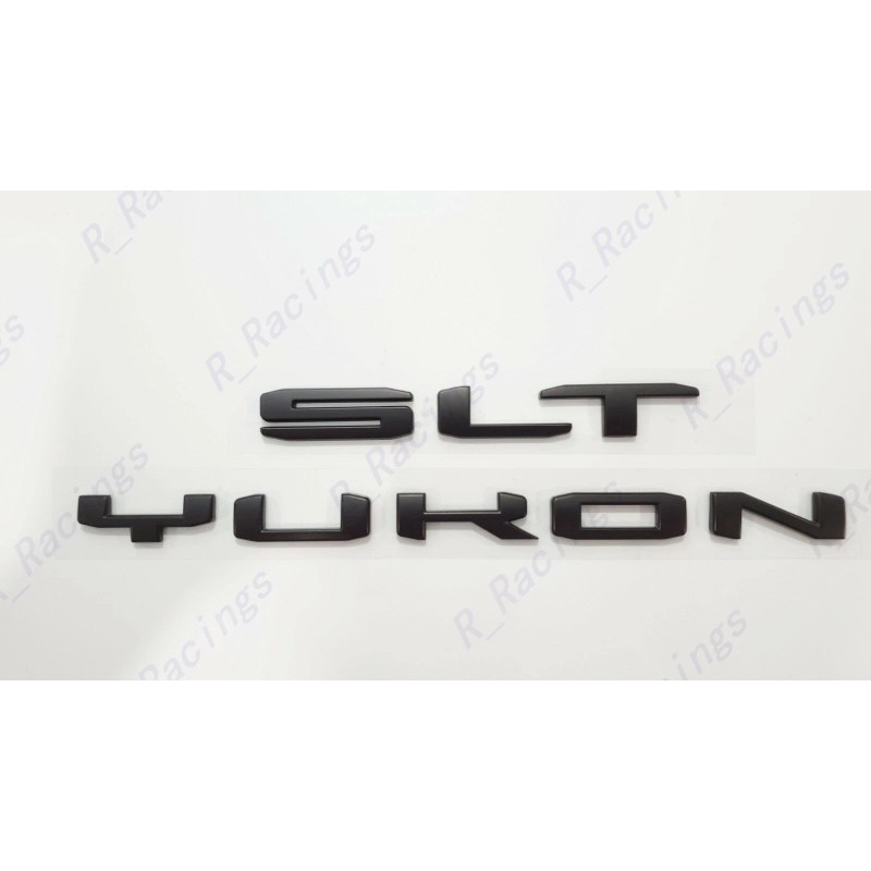 GMC 2PCS Matte Black Rear Yukon SLT Letters Emblem Fit