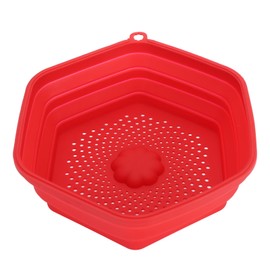 Red Silicone Microwave Splatter Cover with Handle Collapsible Microwave Food Cover Dishes Plate Cover Lid for Kitchen