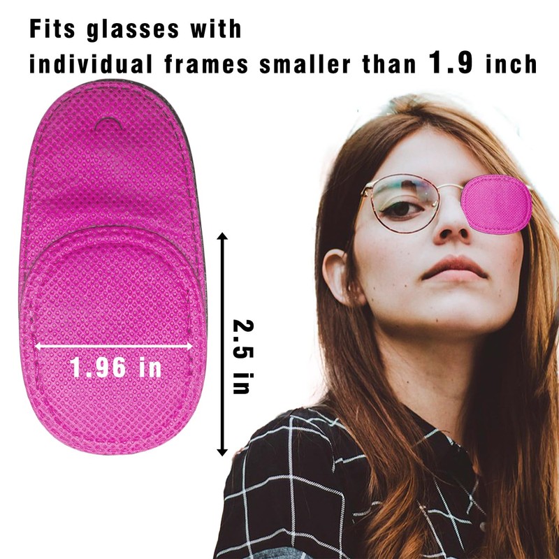 2 Pack Eye Patch for Glasses, Reusable Left & Right