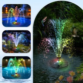 SZMP 2025 Upgraded Floating Pool Fountain, Pond Water Fountain with 2 Sprinkler Modes, 32.8ft Power Cord, for Pool, Pond, Lake, Garden, Outdoor, Colorful Led Lights