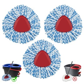 3 Pack Spin Mop Replace Head Compatible with Rinseclean 2 Tank Mop System,Mop Head Refill Replacement for O-ceda RinseClean 2 Tank System- Easy to Replace,100% Microfiber, All Surfaced Floor Cleaning
