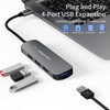 MEANHIGH Hub USB de 4 Puertos para portátil USB 3.0,