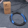 V7 Line Rider Microfiber Leather Sporty Steering Wheel Cover Universal