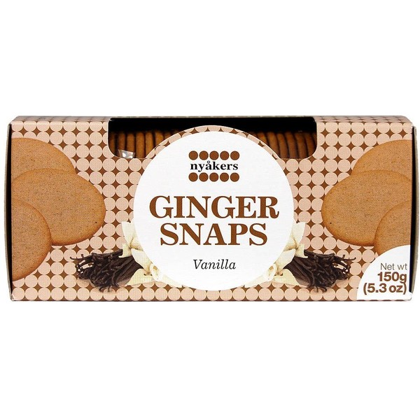 Nyakers Swedish Ginger Snaps, Vanilla Flavor, One 150g Box